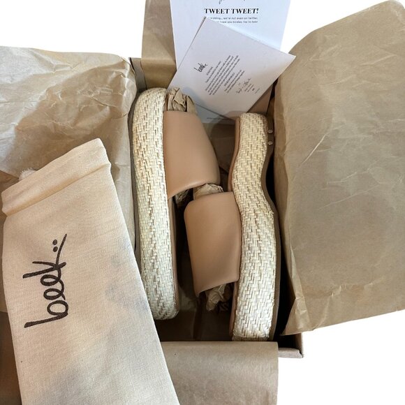 NEW w/Box Women's Beek Trumpeter Raffia Platform Slide Sandals in Beach Size 8 - Picture 3 of 4